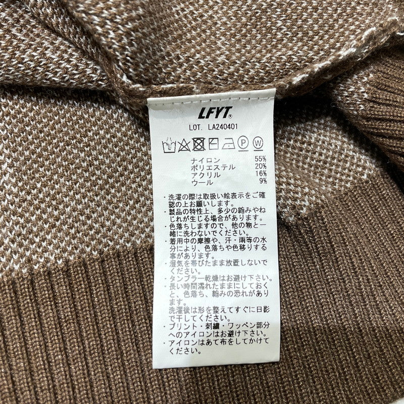 【中古品】【メンズ】 LFYT ラファイエット SPIDERWEB SWEATER LA240401 スパイダーウェブ セーター 長袖 トップス ニット 142-260915-yo-11-teih サイズ：L カラー：ブラウン 万代Net店