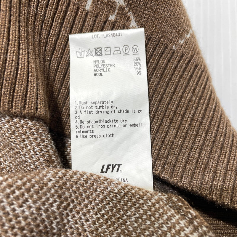 【中古品】【メンズ】 LFYT ラファイエット SPIDERWEB SWEATER LA240401 スパイダーウェブ セーター 長袖 トップス ニット 142-260915-yo-11-teih サイズ：L カラー：ブラウン 万代Net店