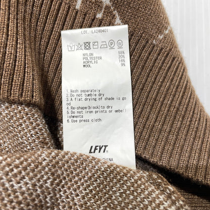 【中古品】【メンズ】 LFYT ラファイエット SPIDERWEB SWEATER LA240401 スパイダーウェブ セーター 長袖 トップス ニット 142-260915-yo-11-teih サイズ：L カラー：ブラウン 万代Net店
