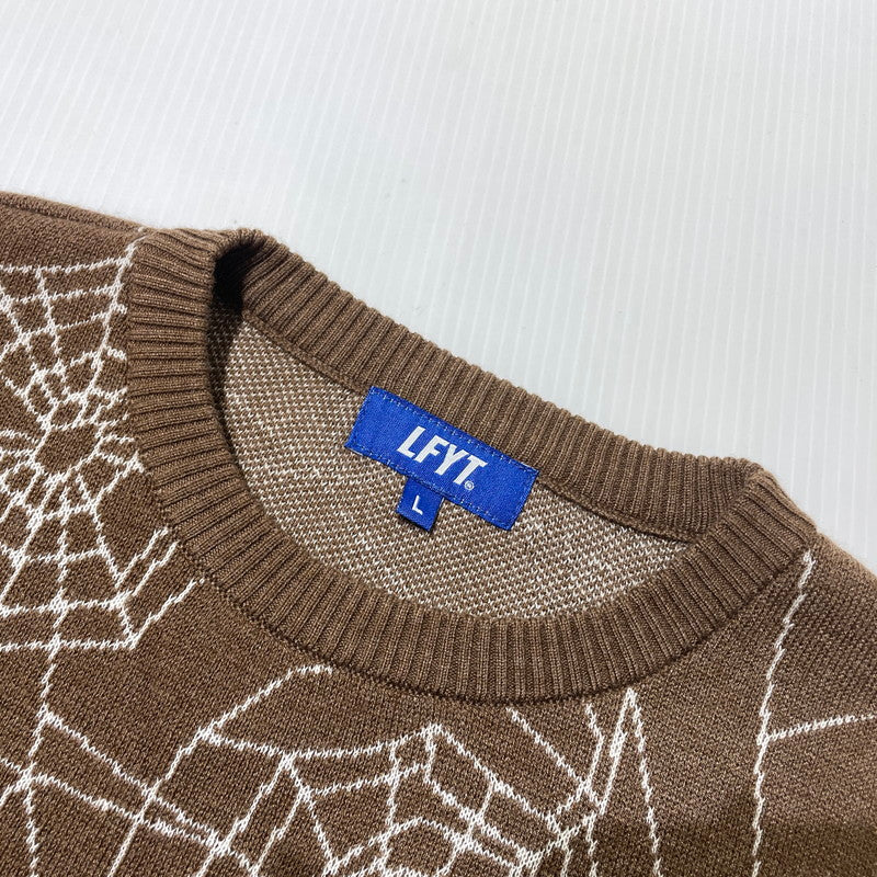 【中古品】【メンズ】 LFYT ラファイエット SPIDERWEB SWEATER LA240401 スパイダーウェブ セーター 長袖 トップス ニット 142-260915-yo-11-teih サイズ：L カラー：ブラウン 万代Net店