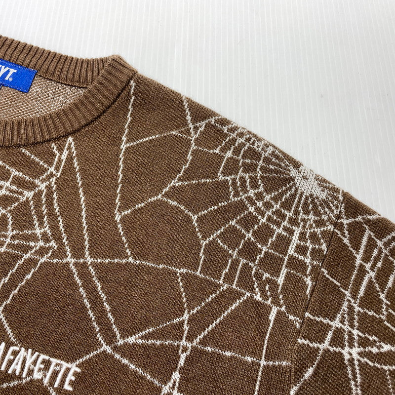 【中古品】【メンズ】 LFYT ラファイエット SPIDERWEB SWEATER LA240401 スパイダーウェブ セーター 長袖 トップス ニット 142-260915-yo-11-teih サイズ：L カラー：ブラウン 万代Net店