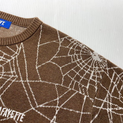 【中古品】【メンズ】 LFYT ラファイエット SPIDERWEB SWEATER LA240401 スパイダーウェブ セーター 長袖 トップス ニット 142-260915-yo-11-teih サイズ：L カラー：ブラウン 万代Net店