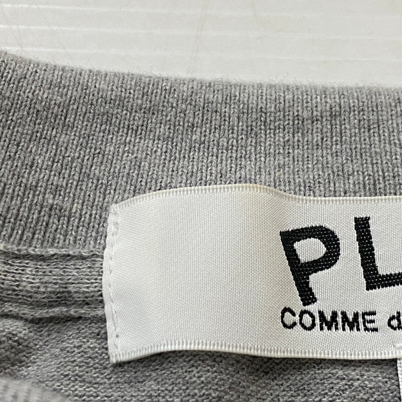 【中古品】【メンズ】 PLAY COMME DES GARCONS プレイコムデギャルソン HEART LOGO S/S SHIRT AX-T078 25SS ハート 刺繍 ロゴ ショートスリーブ ポロシャツ 半袖 トップス 140-260915-sa-08-teih サイズ：S カラー：グレー 万代Net店
