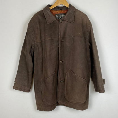 【現状渡し品】【メンズ】 BUGLE BOY ビューグル ボーイ LEATHER JACKET レザー ジャケット アウター 145-260915-sa-14-teih サイズ：M カラー：ブラウン 万代Net店