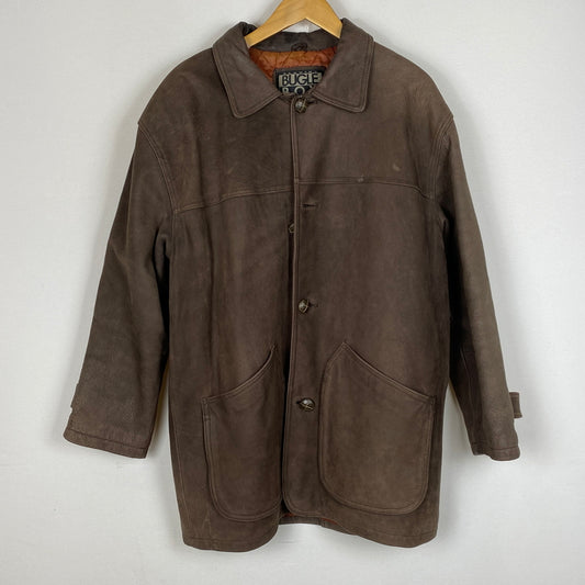 【現状渡し品】【メンズ】 BUGLE BOY ビューグル ボーイ LEATHER JACKET レザー ジャケット アウター 145-260915-sa-14-teih サイズ：M カラー：ブラウン 万代Net店