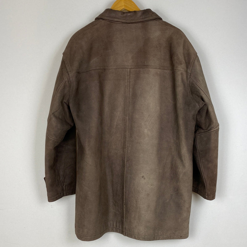 【現状渡し品】【メンズ】 BUGLE BOY ビューグル ボーイ LEATHER JACKET レザー ジャケット アウター 145-260915-sa-14-teih サイズ：M カラー：ブラウン 万代Net店