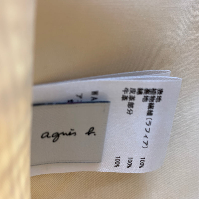 【中古品】【メンズ】 AGNESB アニエスベー RAFFIA TOTABAG ラフィアトートバッグ カバン 188-260915-sa-17-teih カラー：ベージュ系 万代Net店