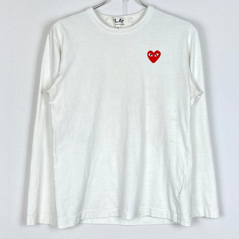【中古品】【メンズ】 PLAY COMME DES GARCONS プレイ コムデ ギャルソン L/S T-SHIRT AZ-T118 ロングスリーブ Tシャツ 長袖 トップス 140-260915-sa-04-teih サイズ：M カラー：ホワイト 万代Net店