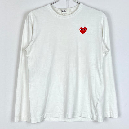 【中古品】【メンズ】 PLAY COMME DES GARCONS プレイ コムデ ギャルソン L/S T-SHIRT AZ-T118 ロングスリーブ Tシャツ 長袖 トップス 140-260915-sa-04-teih サイズ：M カラー：ホワイト 万代Net店