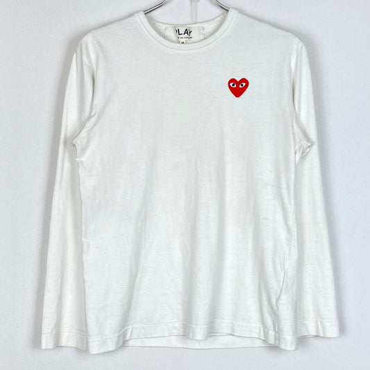 【中古品】【メンズ】 PLAY COMME DES GARCONS プレイ コムデ ギャルソン L/S T-SHIRT AZ-T118 ロングスリーブ Tシャツ 長袖 トップス 140-260915-sa-04-teih サイズ：M カラー：ホワイト 万代Net店