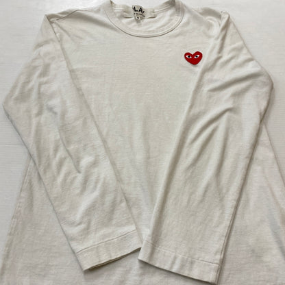 【中古品】【メンズ】 PLAY COMME DES GARCONS プレイ コムデ ギャルソン L/S T-SHIRT AZ-T118 ロングスリーブ Tシャツ 長袖 トップス 140-260915-sa-04-teih サイズ：M カラー：ホワイト 万代Net店