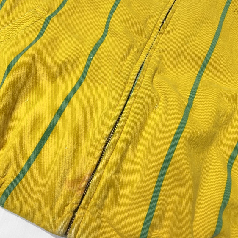 【現状渡し品】【メンズ】 POLO by RALPH LAUREN ポロ バイ ラルフローレン 90's STRIPE SWINGTOP 90年代 ストライプ スウィングトップ ジャケット ライトアウター 145-260915-yo-04-teih サイズ：XL カラー：イエロー/グリーン 万代Net店