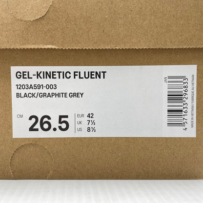 【中古品】【メンズ】 ASICS アシックス GEL-KINETIC FLUENT MADE IN VIETNAM 1203A591-003 ゲルキネティックフルエント スニーカー 靴 ベトナム製 162-260923-ss-03-teih サイズ：26.5cm※箱付き カラー：ブラック 万代Net店