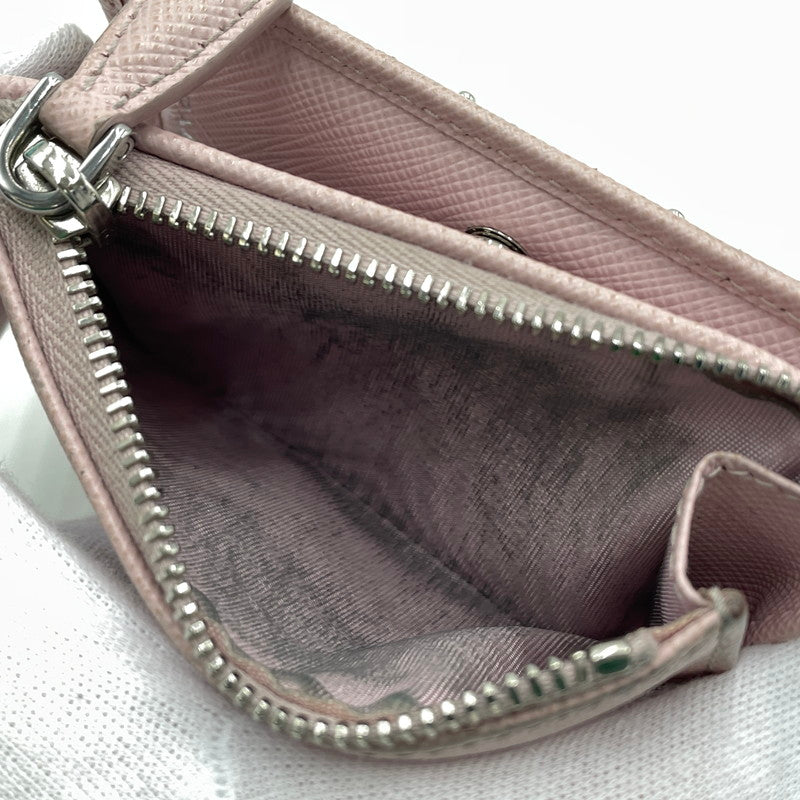 【現状渡し品】【レディース】 PRADA プラダ SAFFIANO TRIANGLE WALLET 1ML050 サフィアーノ トライアングル ウォレット 二つ折り財布 181-260924-yo-06-teih カラー：ピンク 万代Net店