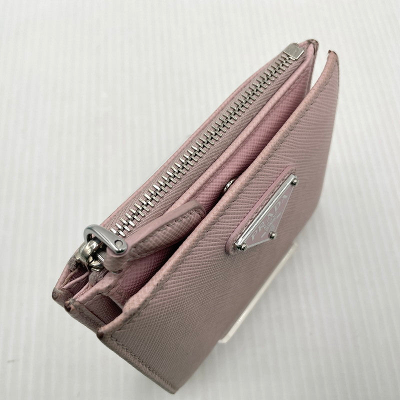 【現状渡し品】【レディース】 PRADA プラダ SAFFIANO TRIANGLE WALLET 1ML050 サフィアーノ トライアングル ウォレット 二つ折り財布 181-260924-yo-06-teih カラー：ピンク 万代Net店