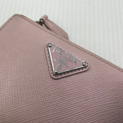 【現状渡し品】【レディース】 PRADA プラダ SAFFIANO TRIANGLE WALLET 1ML050 サフィアーノ トライアングル ウォレット 二つ折り財布 181-260924-yo-06-teih カラー：ピンク 万代Net店