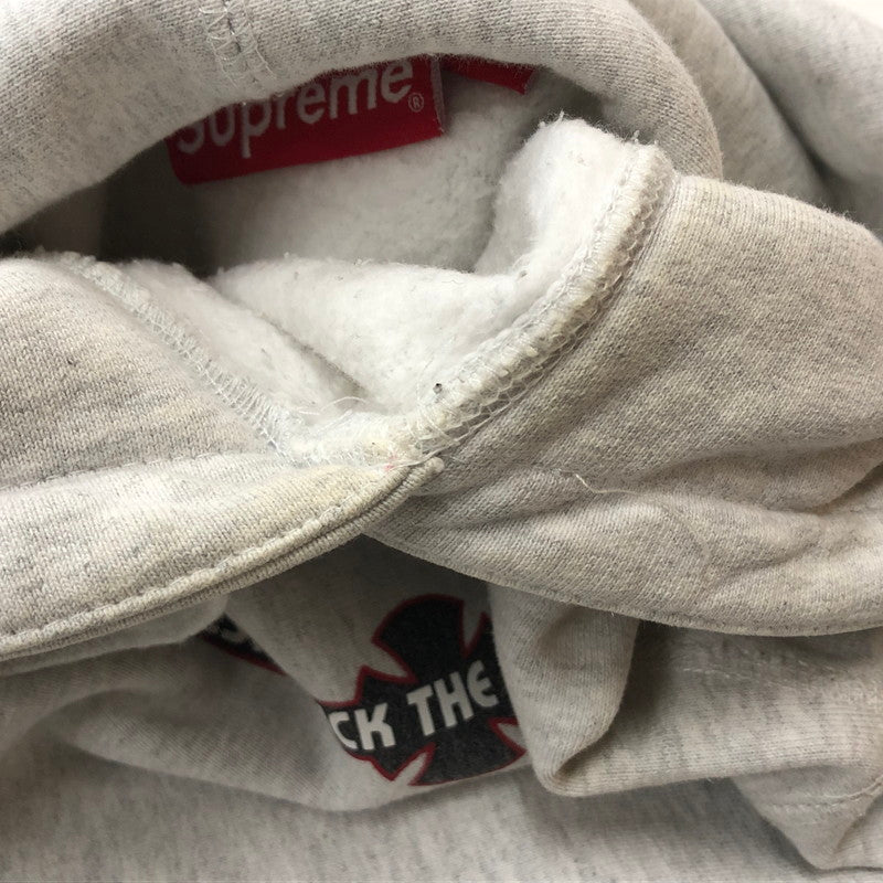 【中古品】【メンズ】 SUPREME シュプリーム × INDEPENDENT インディペンデント 15AW FUCK THE REST HOODIE 2015年秋冬 ファック ザ リスト フーディ プルオーバーパーカー 149-260918-sa-16-teih サイズ：M カラー：グレー 万代Net店