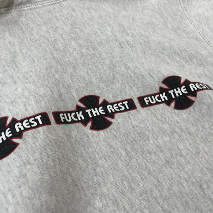 【中古品】【メンズ】 SUPREME シュプリーム × INDEPENDENT インディペンデント 15AW FUCK THE REST HOODIE 2015年秋冬 ファック ザ リスト フーディ プルオーバーパーカー 149-260918-sa-16-teih サイズ：M カラー：グレー 万代Net店