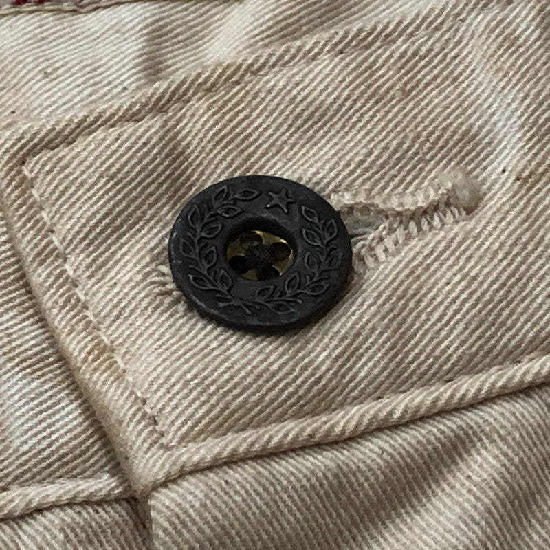 【中古品】【メンズ】 KAPITAL キャピタル LEATHER PATCH WORK PANTS レザー パッチ ワーク パンツ ボトムス 151-260918-sa-20-teih サイズ：XS カラー：アイボリー 万代Net店