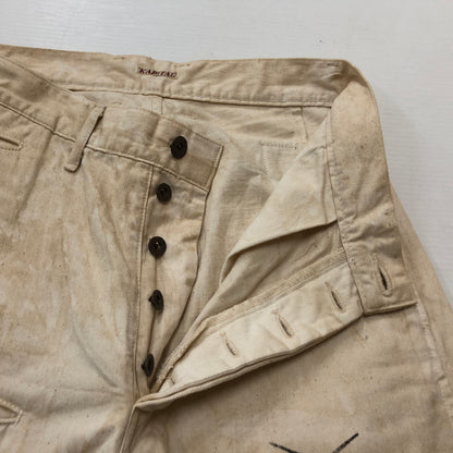 【中古品】【メンズ】 KAPITAL キャピタル LEATHER PATCH WORK PANTS レザー パッチ ワーク パンツ ボトムス 151-260918-sa-20-teih サイズ：XS カラー：アイボリー 万代Net店