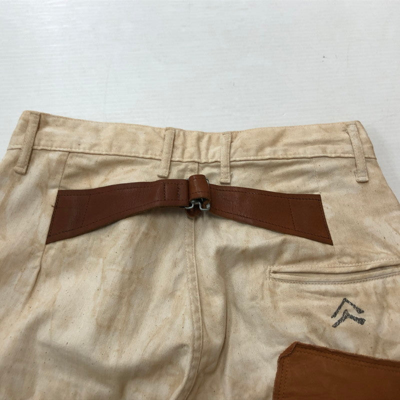【中古品】【メンズ】 KAPITAL キャピタル LEATHER PATCH WORK PANTS レザー パッチ ワーク パンツ ボトムス 151-260918-sa-20-teih サイズ：XS カラー：アイボリー 万代Net店