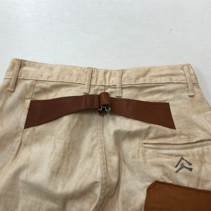 【中古品】【メンズ】 KAPITAL キャピタル LEATHER PATCH WORK PANTS レザー パッチ ワーク パンツ ボトムス 151-260918-sa-20-teih サイズ：XS カラー：アイボリー 万代Net店