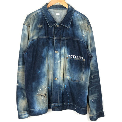 【現状渡し品】【メンズ】 SEQUEL シークウェル × FRAGMENT フラグメント 別注コラボ 21AW DENIM JACKET 2021秋冬 デニム ジャケット アウター 142-260918-sa-10-teih サイズ：L カラー：インディゴ 万代Net店