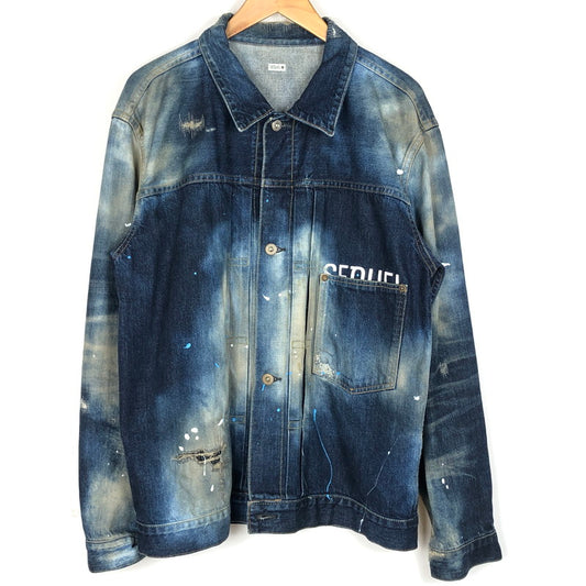 【現状渡し品】【メンズ】 SEQUEL シークウェル × FRAGMENT フラグメント 別注コラボ 21AW DENIM JACKET 2021秋冬 デニム ジャケット アウター 142-260918-sa-10-teih サイズ：L カラー：インディゴ 万代Net店