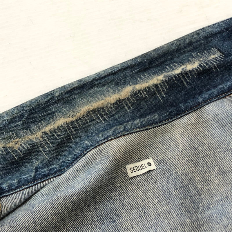 【現状渡し品】【メンズ】 SEQUEL シークウェル × FRAGMENT フラグメント 別注コラボ 21AW DENIM JACKET 2021秋冬 デニム ジャケット アウター 142-260918-sa-10-teih サイズ：L カラー：インディゴ 万代Net店