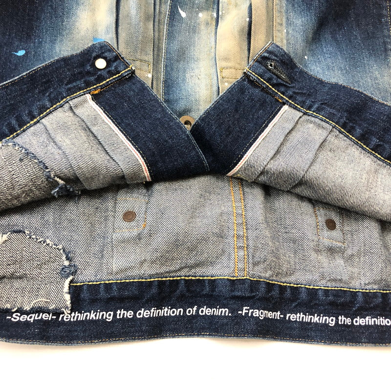 【現状渡し品】【メンズ】 SEQUEL シークウェル × FRAGMENT フラグメント 別注コラボ 21AW DENIM JACKET 2021秋冬 デニム ジャケット アウター 142-260918-sa-10-teih サイズ：L カラー：インディゴ 万代Net店