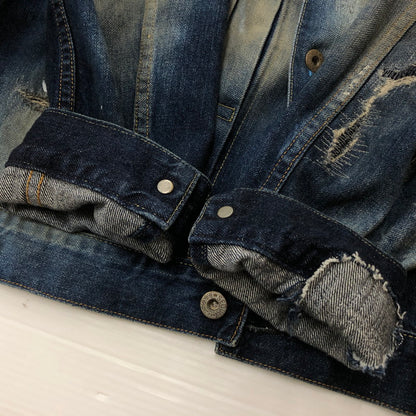 【現状渡し品】【メンズ】 SEQUEL シークウェル × FRAGMENT フラグメント 別注コラボ 21AW DENIM JACKET 2021秋冬 デニム ジャケット アウター 142-260918-sa-10-teih サイズ：L カラー：インディゴ 万代Net店