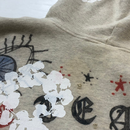 【中古品】【メンズ】 SAINT MICHAEL セント マイケル × DENIM TEARS デニムティアーズ 別注コラボ 22SS GREENAFFITTI HOODIE SM-S22-0000-083 グリーングラフィティ フーディ プルオーバーパーカー 142-260918-sa-15-teih サイズ：XL カラー：総柄 万代Net店
