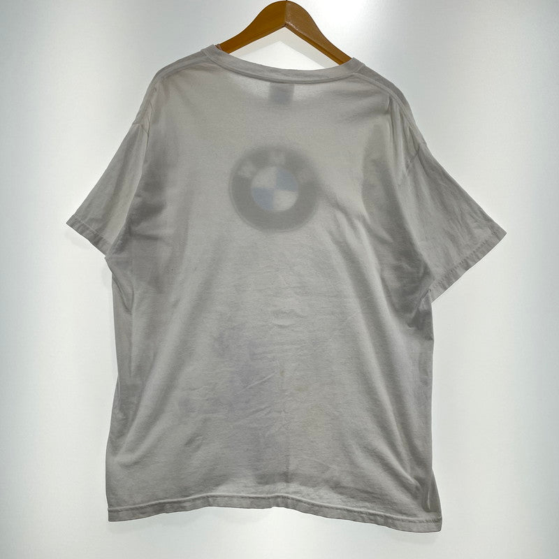 【現状渡し品】【メンズ】 HANES ヘインズ BMW LOGO T-SHIRT ビーエムダブリュー ロゴ Tシャツ 半袖 トップス 145-260918-yo-10-teih サイズ：L カラー：ホワイト 万代Net店