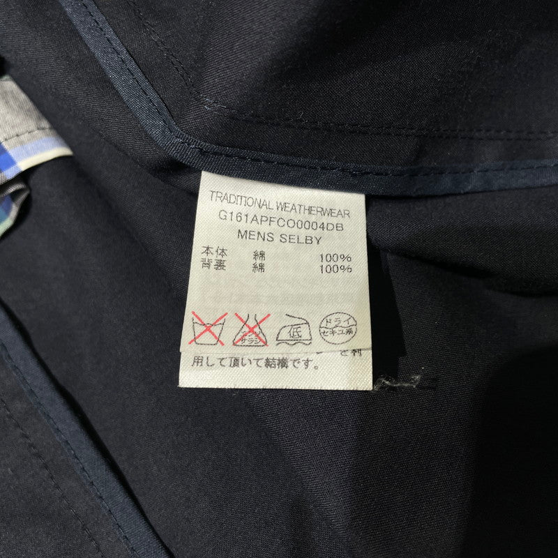 【中古品】【メンズ】 TRADITIONAL WEATHERWEAR トラディショナルウェザーウェア SOUTIEN COLLAR COAT G161APFCO0004DB ステンカラー コート ライトアウター 145-260918-yo-05-teih サイズ：38 カラー：ネイビー 万代Net店