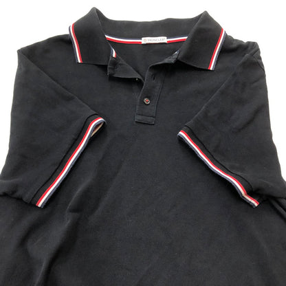 【中古品】【メンズ】 MONCLER モンクレール S/S POLO SHIRT D10918345600 84556 ショートスリーブ ポロ シャツ 半袖 トップス 141-260918-sa-17-teih サイズ：M カラー：ブラック 万代Net店