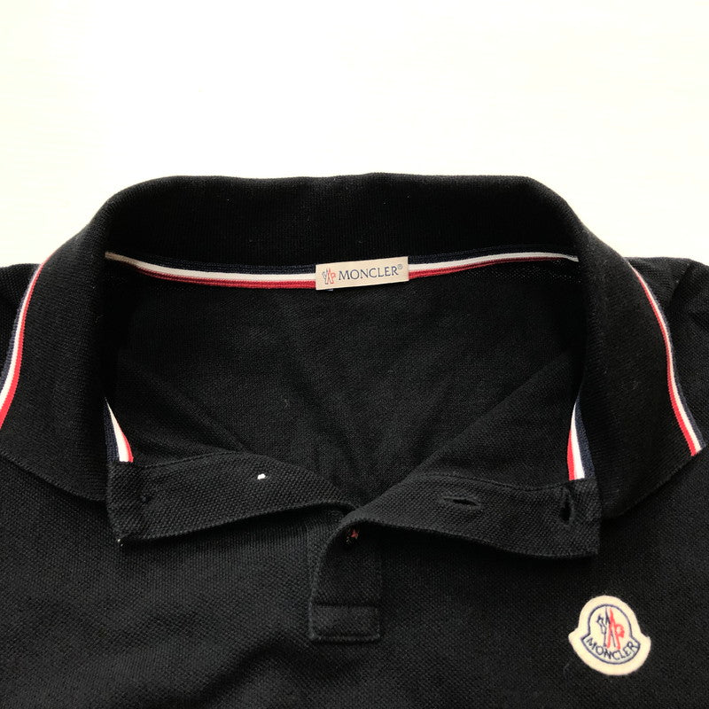 【中古品】【メンズ】 MONCLER モンクレール S/S POLO SHIRT D10918345600 84556 ショートスリーブ ポロ シャツ 半袖 トップス 141-260918-sa-17-teih サイズ：M カラー：ブラック 万代Net店