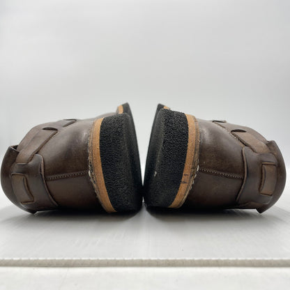 【中古品】【メンズ】 LEATHER&SILVER MOTO レザーアンドシルバー モト ITALIAN COW BELT SLIPON MADE IN JAPAN 7073 イタリアン カウ ベルトスリッポン 靴 日本製 164-260923-ss-05-teih サイズ：2/※ソール減り、スレ有 カラー：ブラウン 万代Net店