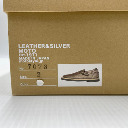 【中古品】【メンズ】 LEATHER&SILVER MOTO レザーアンドシルバー モト ITALIAN COW BELT SLIPON MADE IN JAPAN 7073 イタリアン カウ ベルトスリッポン 靴 日本製 164-260923-ss-05-teih サイズ：2/※ソール減り、スレ有 カラー：ブラウン 万代Net店