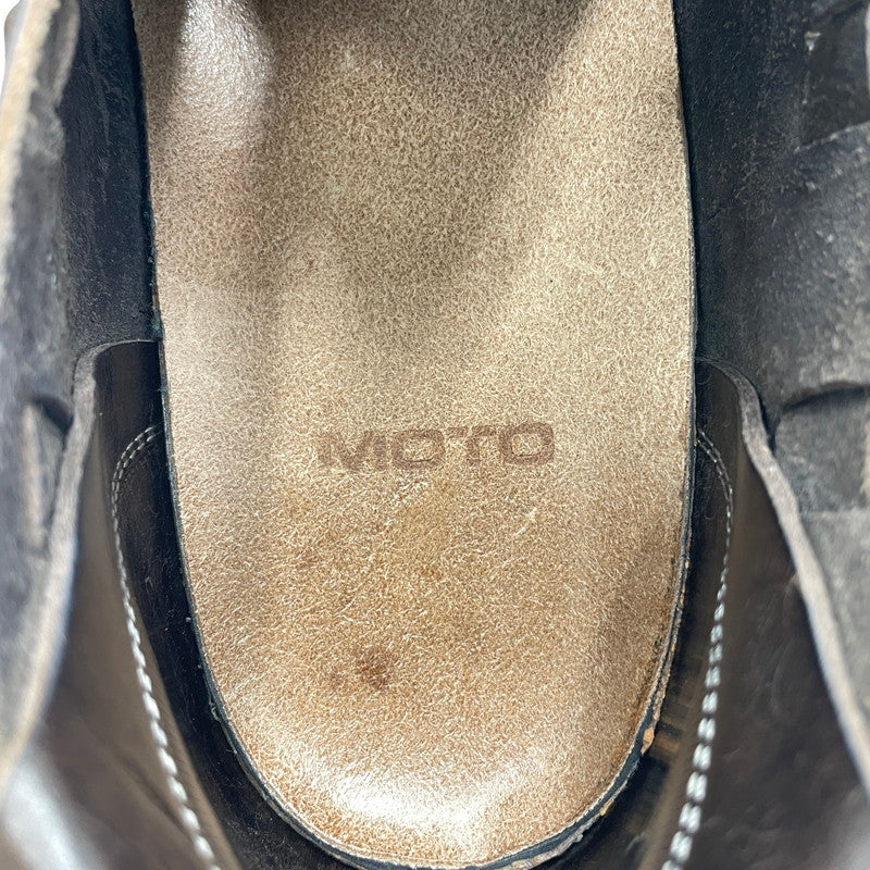 【中古品】【メンズ】 LEATHER&SILVER MOTO レザーアンドシルバー モト ITALIAN COW BELT SLIPON MADE IN JAPAN 7073 イタリアン カウ ベルトスリッポン 靴 日本製 164-260923-ss-05-teih サイズ：2/※ソール減り、スレ有 カラー：ブラウン 万代Net店