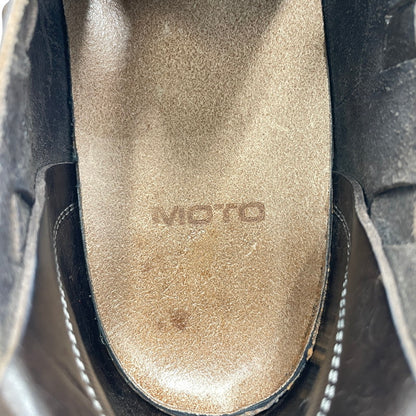 【中古品】【メンズ】 LEATHER&SILVER MOTO レザーアンドシルバー モト ITALIAN COW BELT SLIPON MADE IN JAPAN 7073 イタリアン カウ ベルトスリッポン 靴 日本製 164-260923-ss-05-teih サイズ：2/※ソール減り、スレ有 カラー：ブラウン 万代Net店