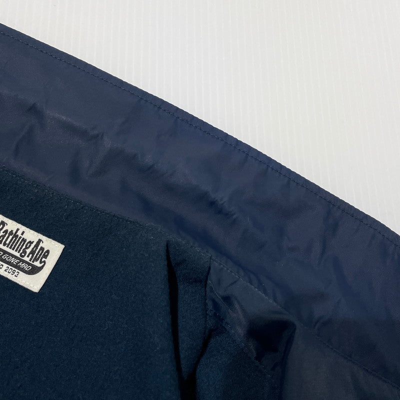 【中古品】【メンズ】 A BATHING APE アベイシングエイプ NYLON COACH JACKET 001GDD201001X ナイロン コーチジャケット ライトアウター 142-260918-yo-03-teih サイズ：L カラー：ネイビー 万代Net店