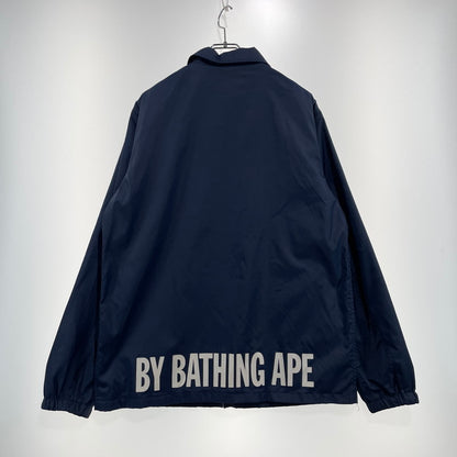 【中古品】【メンズ】 A BATHING APE アベイシングエイプ NYLON COACH JACKET 001GDD201001X ナイロン コーチジャケット ライトアウター 142-260918-yo-03-teih サイズ：L カラー：ネイビー 万代Net店