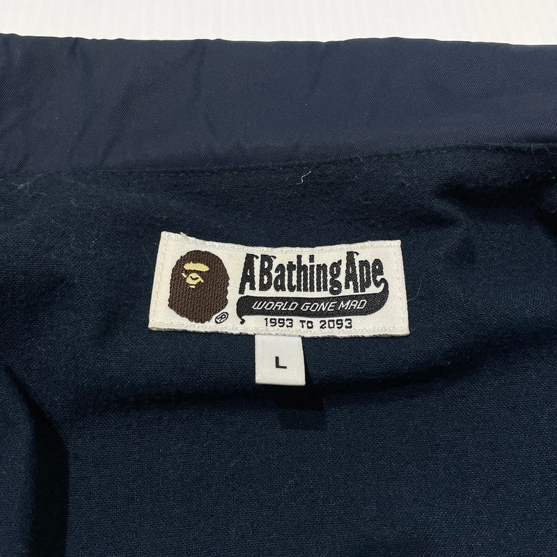 【中古品】【メンズ】 A BATHING APE アベイシングエイプ NYLON COACH JACKET 001GDD201001X ナイロン コーチジャケット ライトアウター 142-260918-yo-03-teih サイズ：L カラー：ネイビー 万代Net店