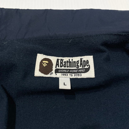 【中古品】【メンズ】 A BATHING APE アベイシングエイプ NYLON COACH JACKET 001GDD201001X ナイロン コーチジャケット ライトアウター 142-260918-yo-03-teih サイズ：L カラー：ネイビー 万代Net店