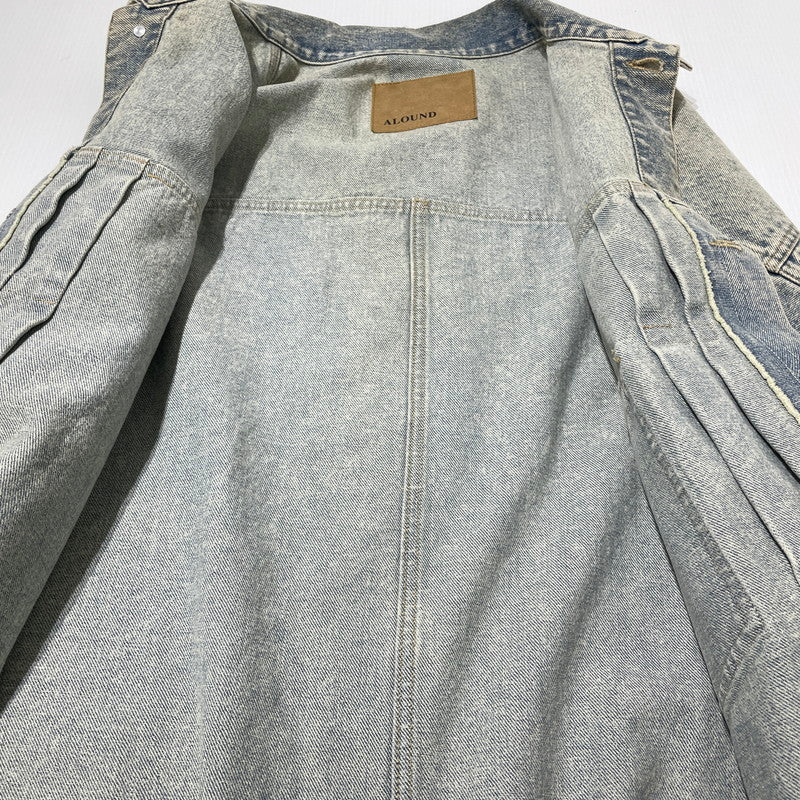 【中古品】【メンズ】 ALOND アラウンド SIDE ZIP DENIM JACKET サイドジップ デニム ジャケット ライトアウター 142-260918-yo-01-teih サイズ：L カラー：インディゴ 万代Net店
