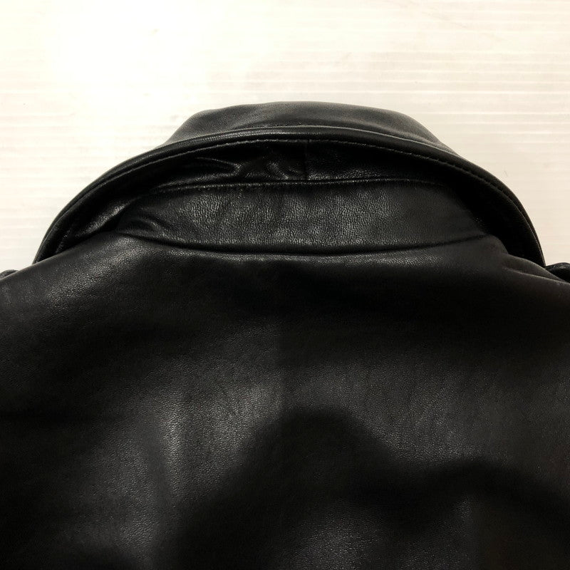 【中古品】【メンズ】 STARKE HAUT シュタルケ アウト SHEEPSKIN DOUBLE RIDERS JACKET シープスキン ダブルライダース ジャケット アウター 145-260918-sa-08-teih サイズ：S カラー：ブラック 万代Net店