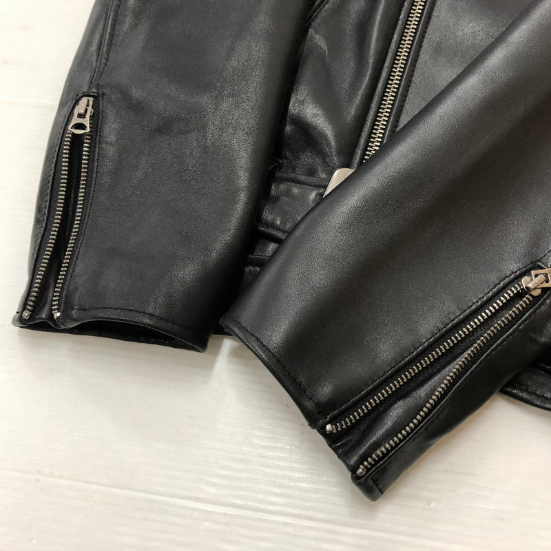 【中古品】【メンズ】 STARKE HAUT シュタルケ アウト SHEEPSKIN DOUBLE RIDERS JACKET シープスキン ダブルライダース ジャケット アウター 145-260918-sa-08-teih サイズ：S カラー：ブラック 万代Net店