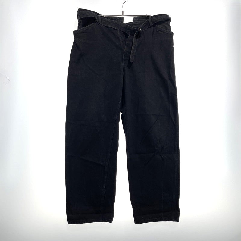 【中古品】【メンズ】 COMOLI コモリ DENIM BELTED PANTS N03-030003 デニム ベルテッドパンツ ボトムス 151-260918-yo-07-teih サイズ：4 カラー：ブラック 万代Net店