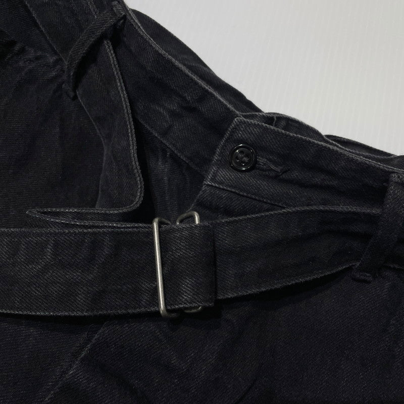 【中古品】【メンズ】 COMOLI コモリ DENIM BELTED PANTS N03-030003 デニム ベルテッドパンツ ボトムス 151-260918-yo-07-teih サイズ：4 カラー：ブラック 万代Net店