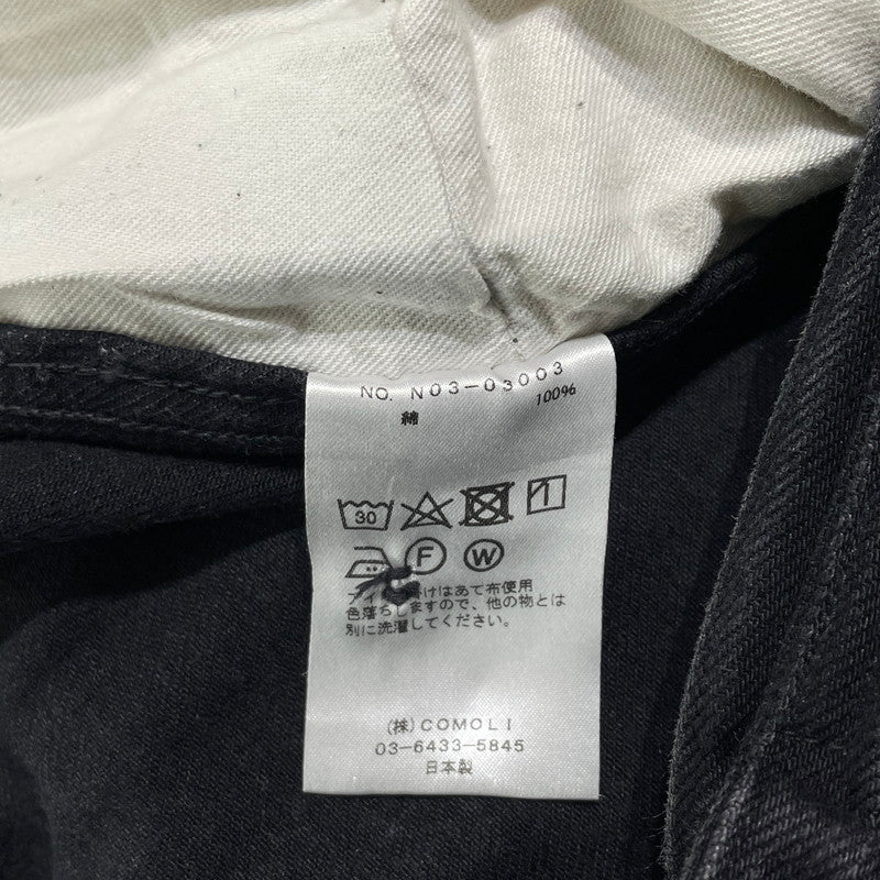 【中古品】【メンズ】 COMOLI コモリ DENIM BELTED PANTS N03-030003 デニム ベルテッドパンツ ボトムス 151-260918-yo-07-teih サイズ：4 カラー：ブラック 万代Net店